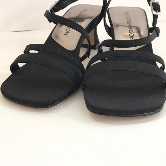 HILLARD & HANSON Kitten Heel Sandals Black Heels Women’s Size 6.5 - Picture 5 of 16